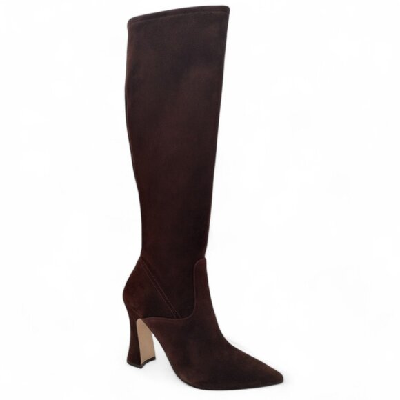 Coach Women's Size 8.5 Cece Maple Suede Pointed Toe Block Heel Tall Boots CN159 - Picture 6 of 16